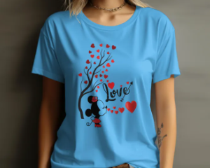 Fashion Ladies Short Sleeve Casual Girl's Love Print Jersey Fabric new T-Shirt For women's fashion
