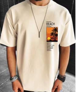 Drop shoulder half sleeve T-shirt for men