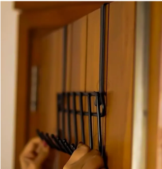 Multi-Alloy Steel Functional Steel Over The Door Hook Hanger Organizer | Wall Hook Rack | for Hanging Clothes | Door Storage Coat Hooks Behind The Door Organizer (Black) - Image 3