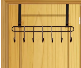 Multi-Alloy Steel Functional Steel Over The Door Hook Hanger Organizer | Wall Hook Rack | for Hanging Clothes | Door Storage Coat Hooks Behind The Door Organizer (Black) - Image 4